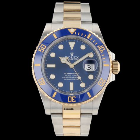 rolex submariner gold blaues zifferblatt|Rolex Submariner price list.